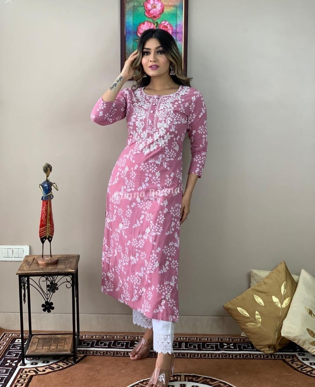 houseofcommon Women Cotton Rayon Kurta Pant Set-picture-11