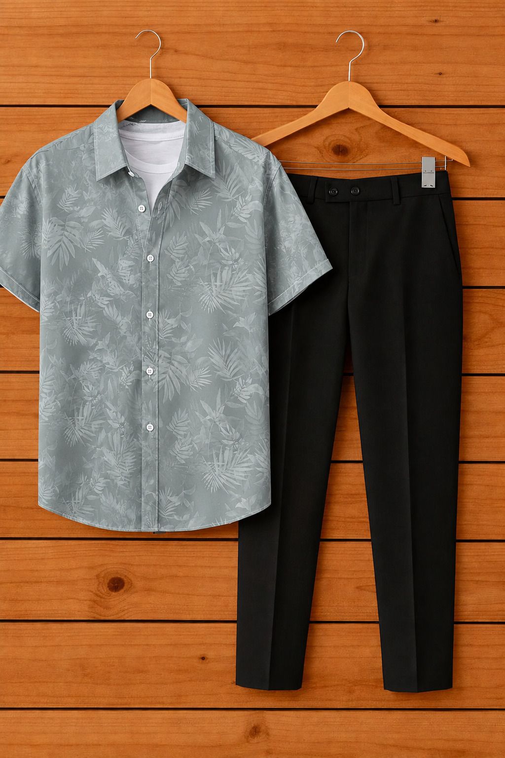 Men Cotton Blend Shirt Pant Set-image-2