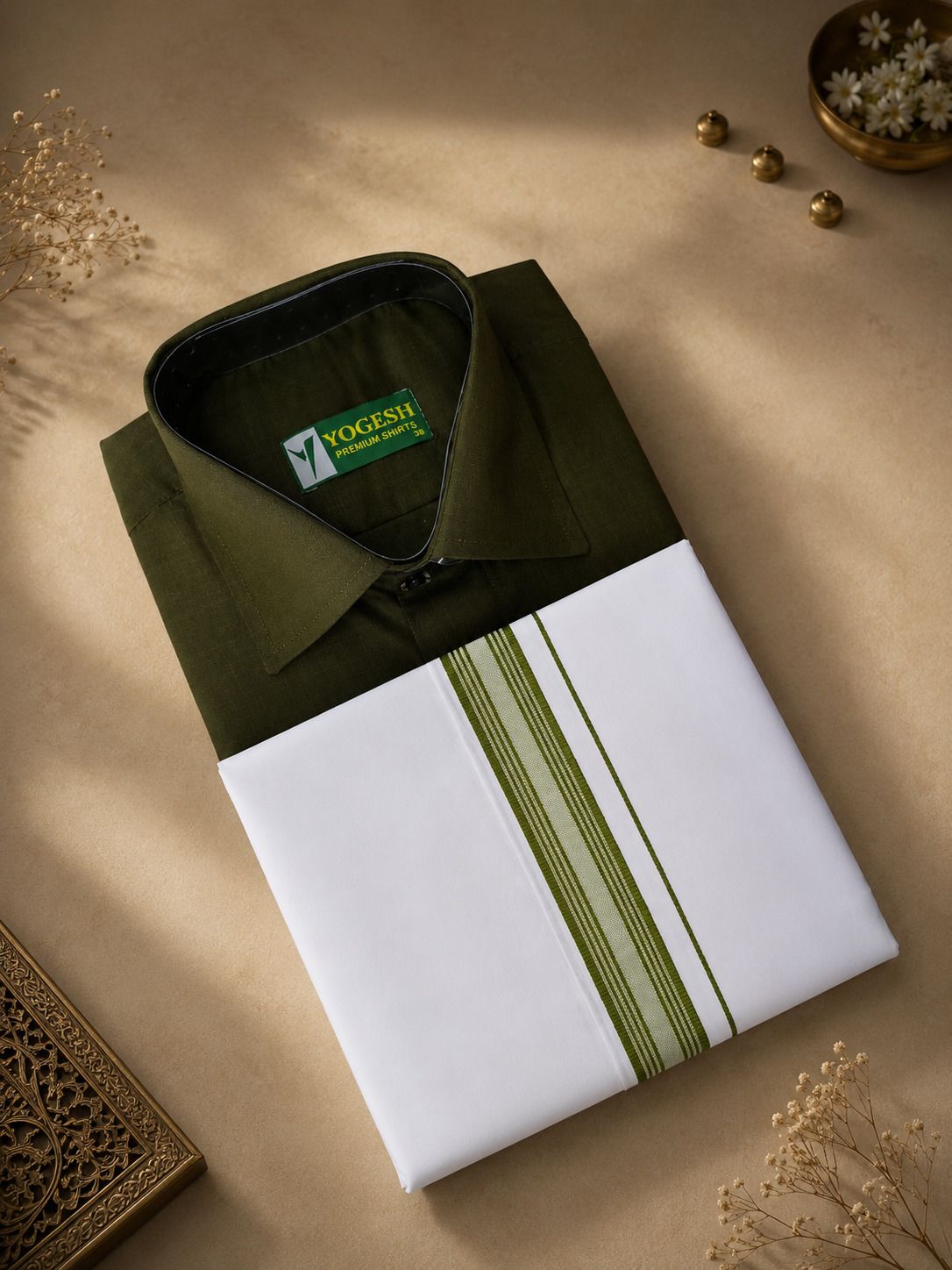 yogesh Men Pure Cotton Shirt Dhoti Set-picture-33