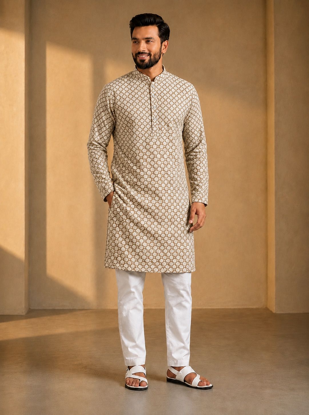 aaynvi enterprise Men Chiffon Kurta Set-picture-12