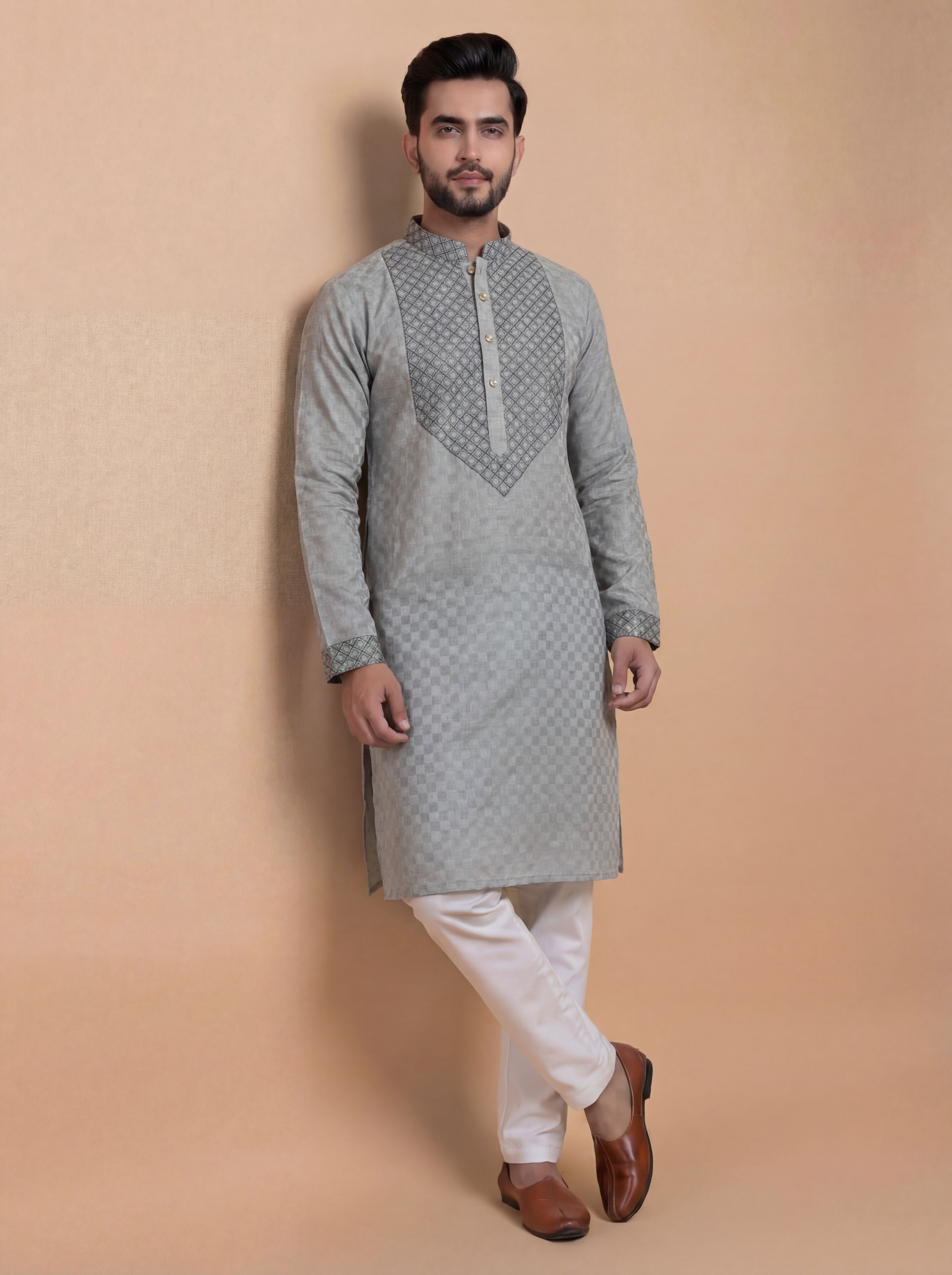 tibra collection Men Cotton Blend Kurta Pyjama Set-picture-20