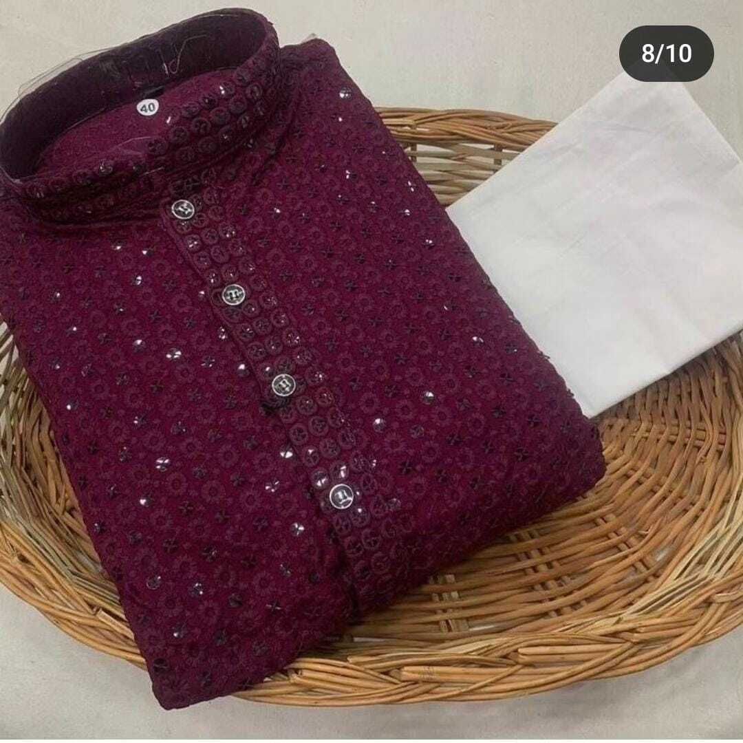 click n buy Men Cotton Rayon Kurta Pyjama Set-picture-26
