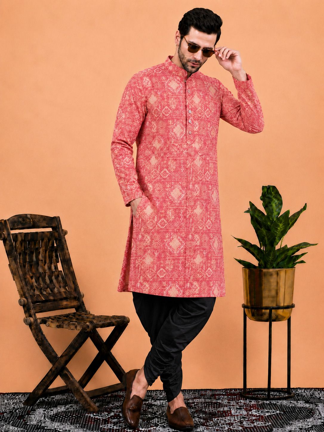 dhasu trendz Men Cotton Rayon Kurta Dhoti Set-picture-39