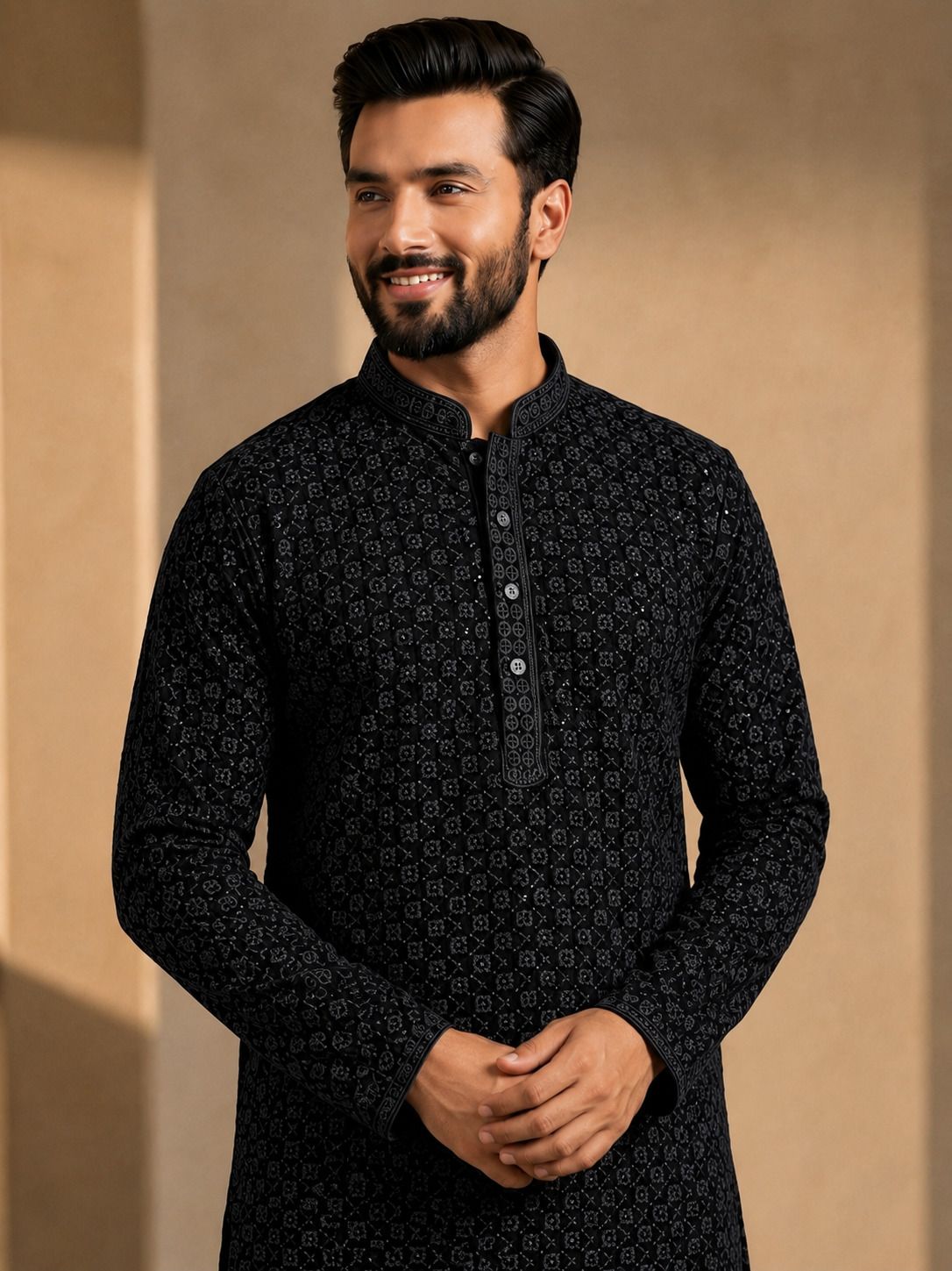 aayanvi enterprise Men Chiffon Kurta Set-picture-7