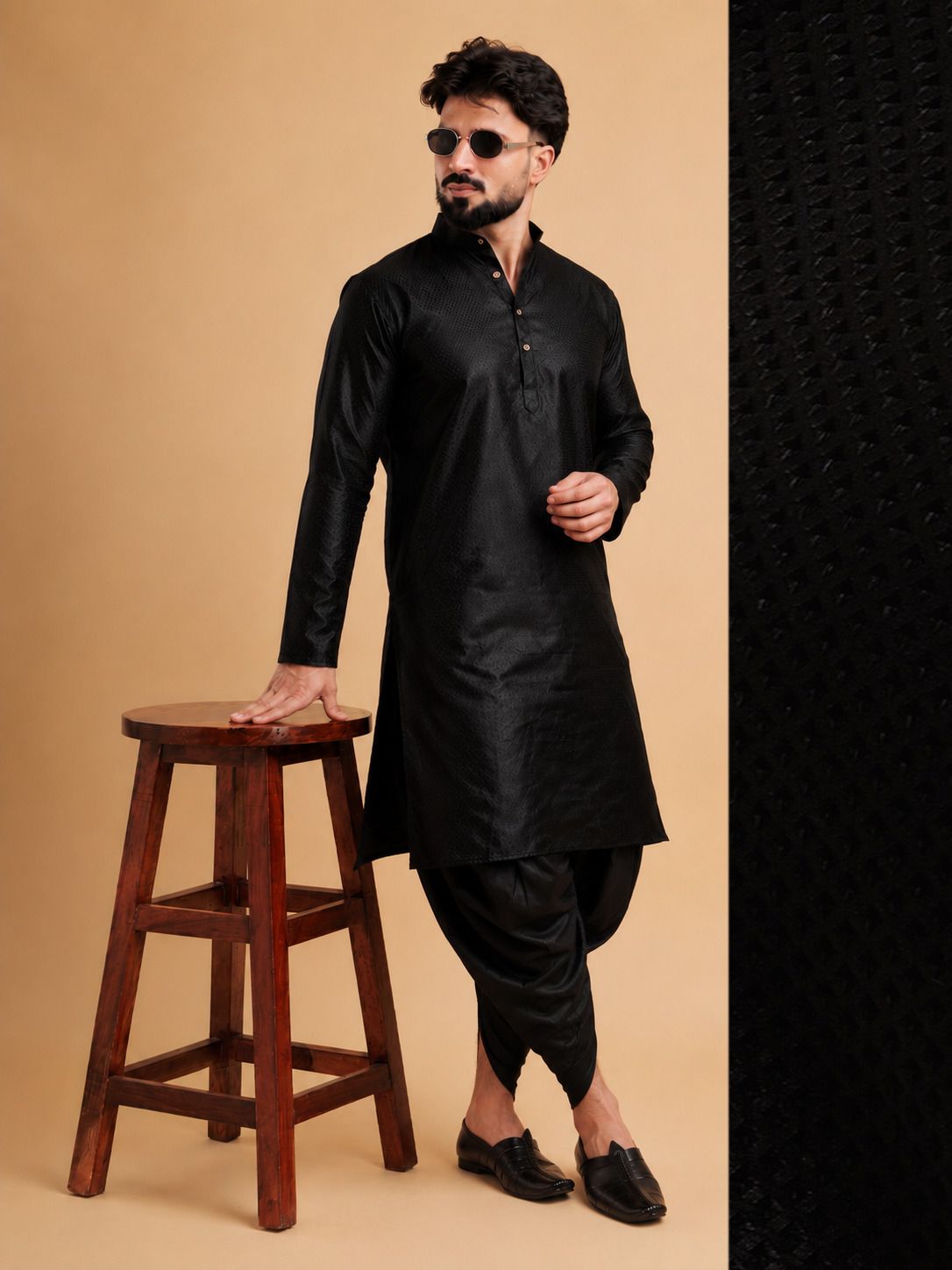 tsarina Men Cotton Silk Kurta Dhoti Pant Set-picture-33