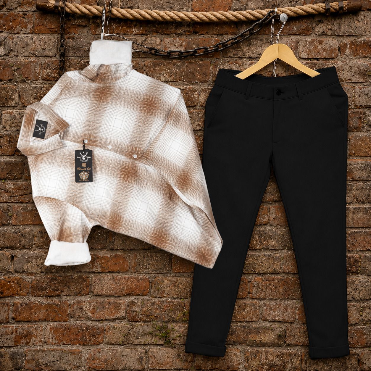 black deer Men Cotton Blend Shirt Pant Set-picture-28