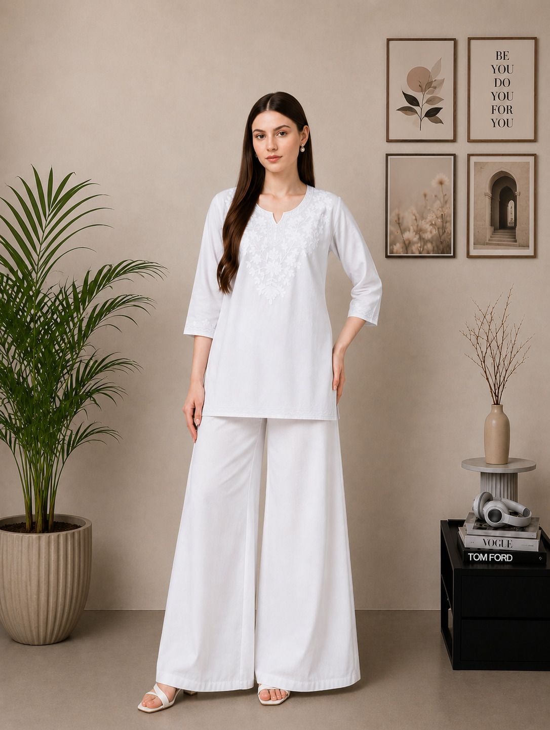 diamond ruby Tunic Palazzos Co-ords Set-picture-3