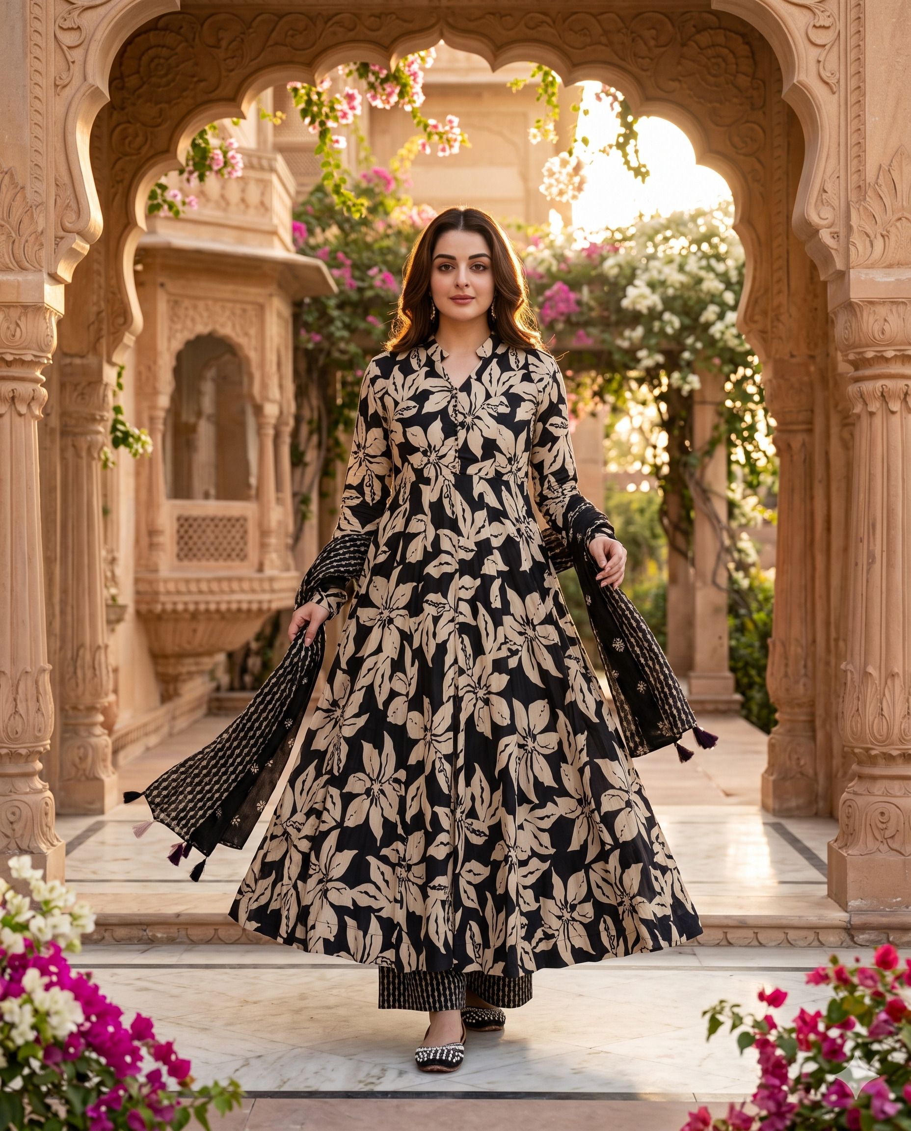 nidhi's fashion Embroidered Cotton Silk Stitched Anarkali Gown-picture-31