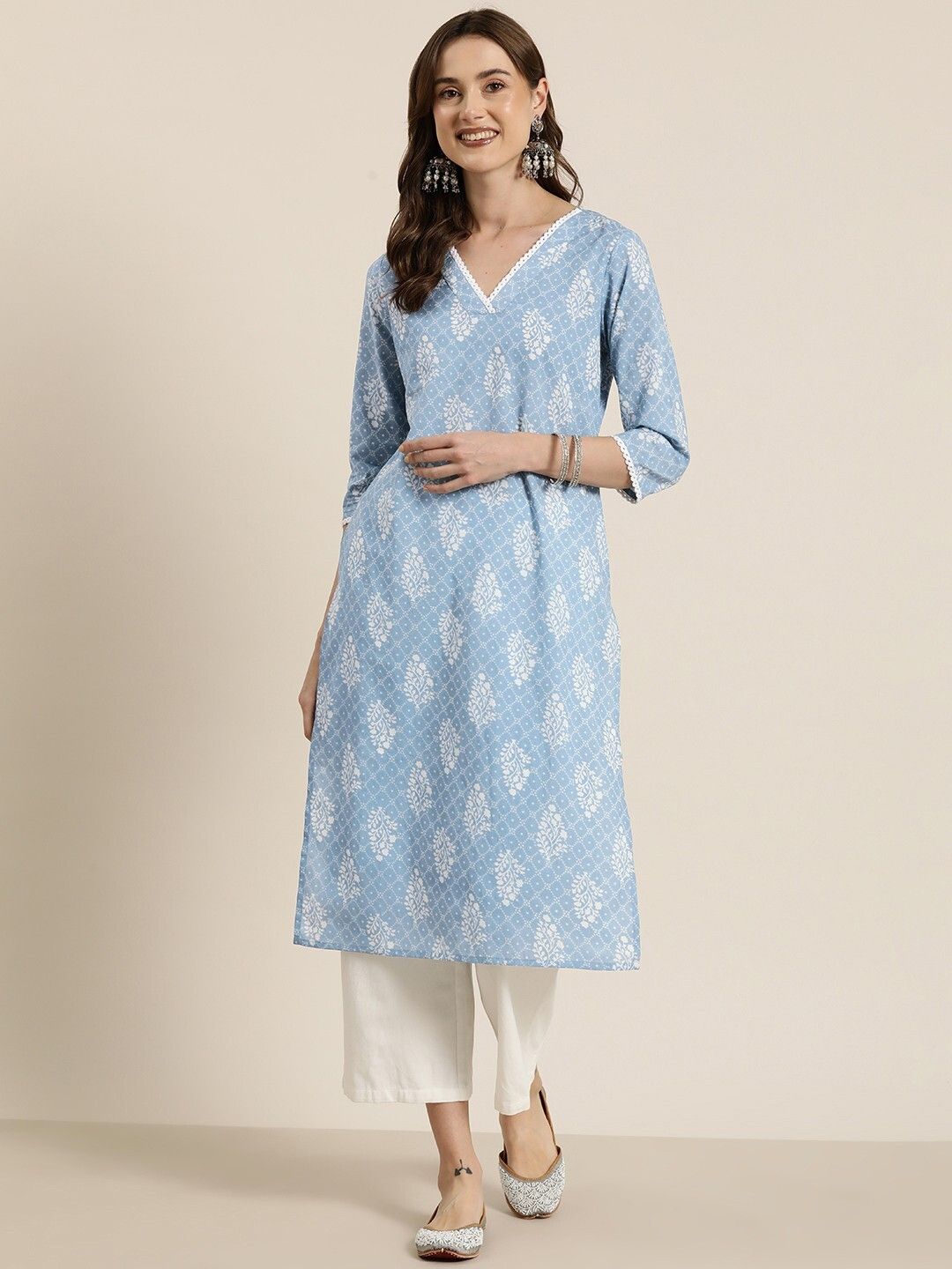 Women Floral Print Viscose Rayon Straight Kurta-image-17