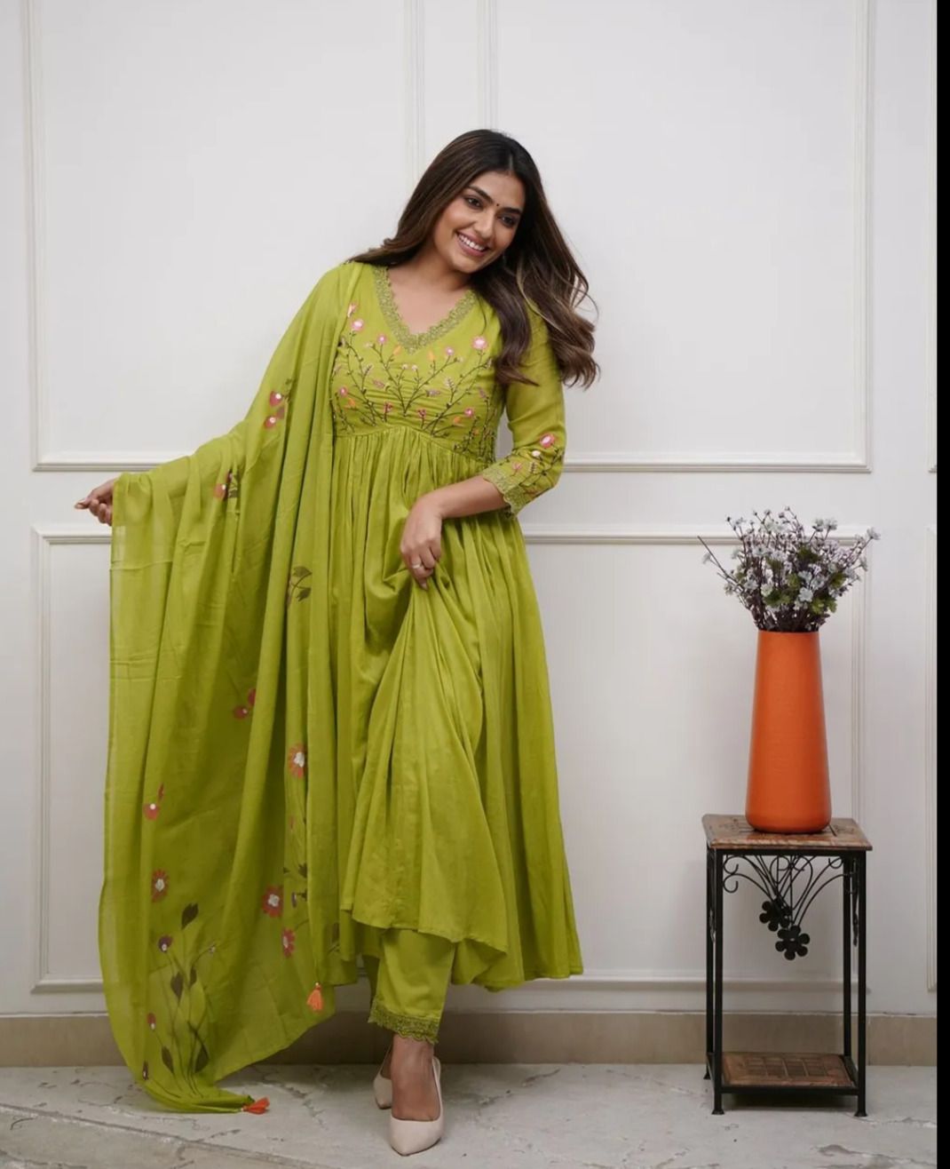 Women Pure Cotton Kurti Pant Dupatta Set-image-25