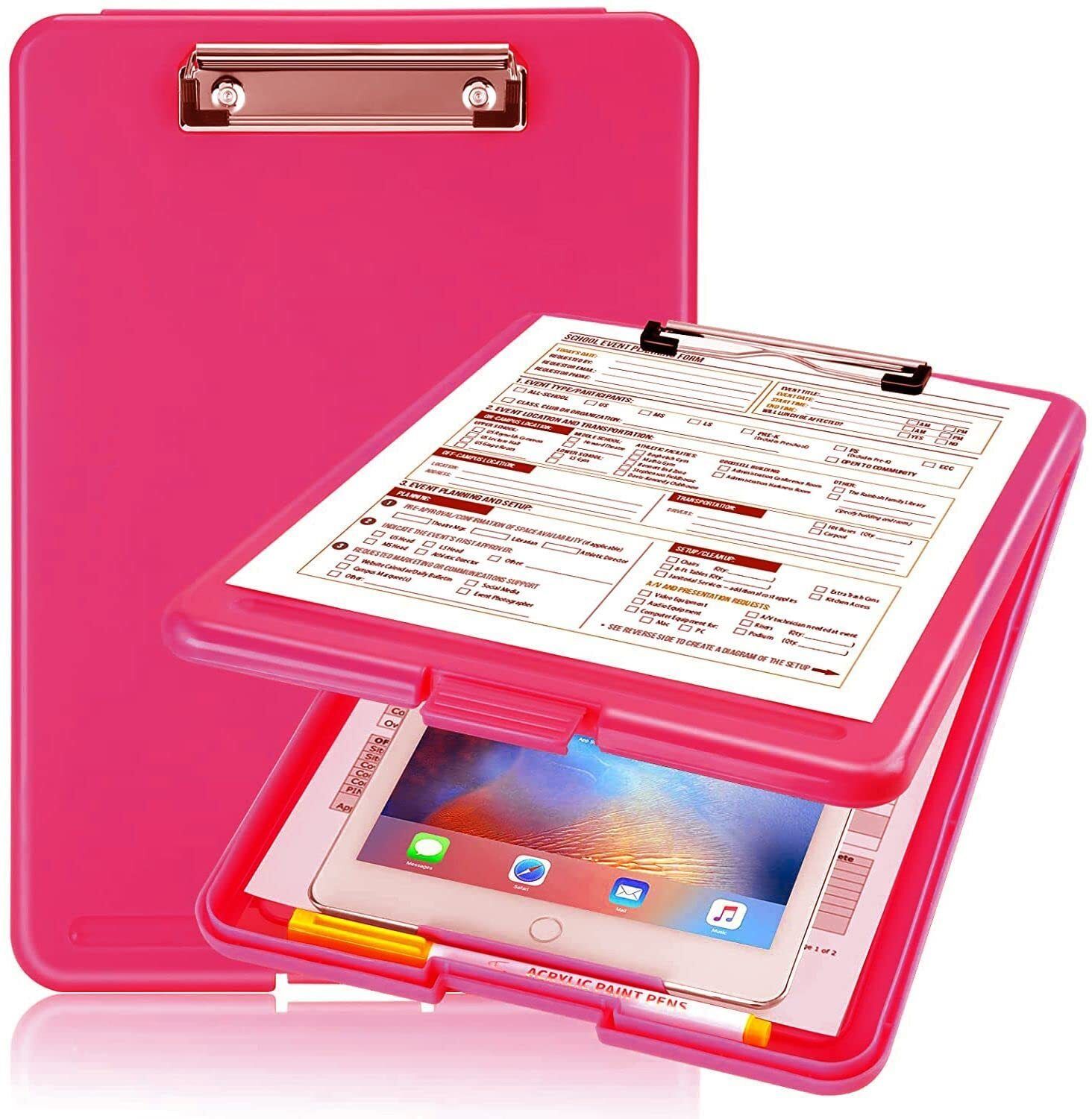 1.Pcs A4 Size Plastic Storage Clipboard for Hospital, Office, School