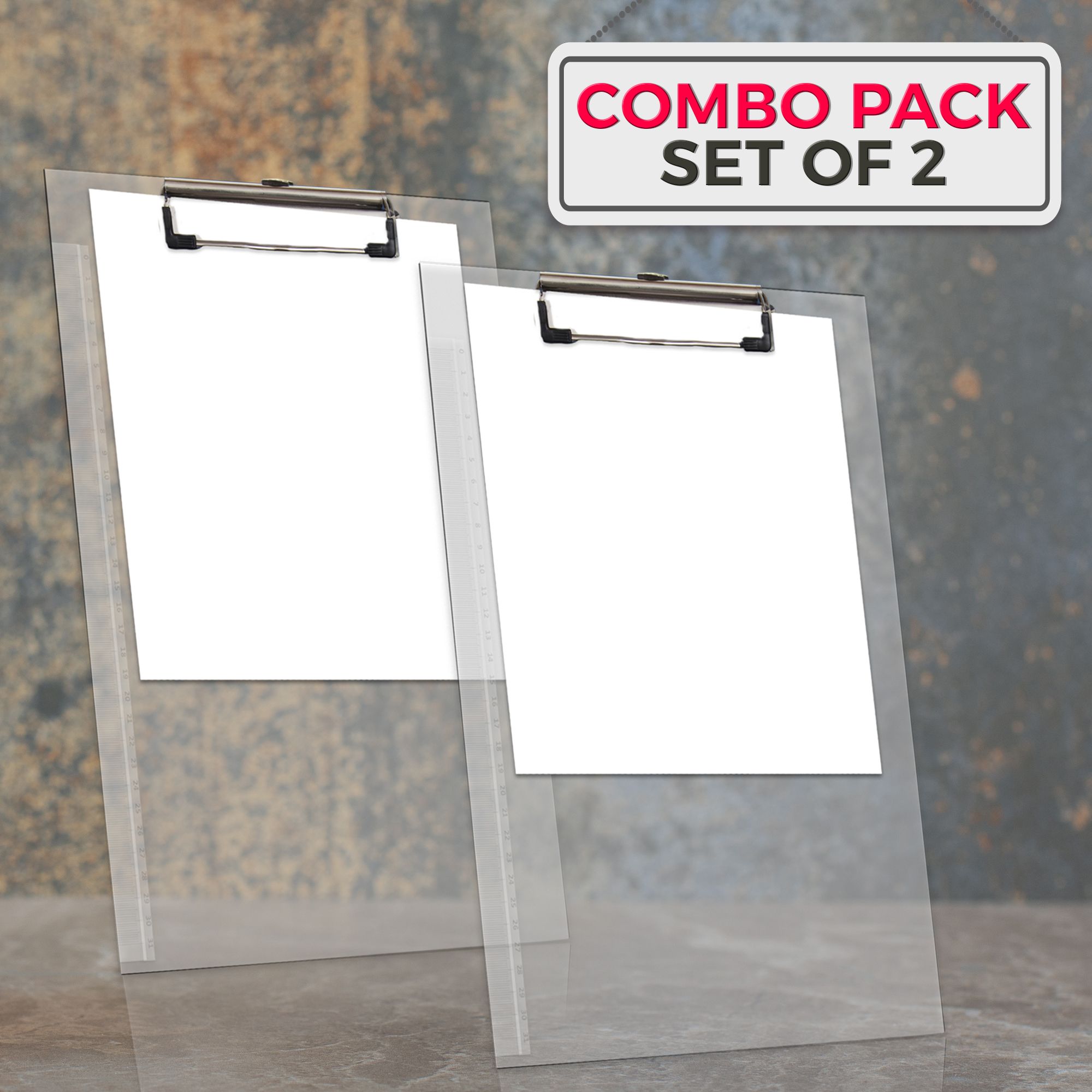 Children's Amazing Combo(I) Transparent Examination Paper Clipboard set of 2