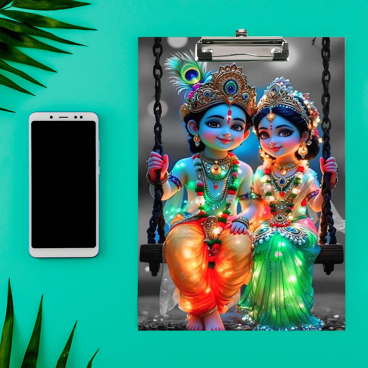 Radha Krishna Wooden MDF Exampad | Clipboard For Students. Size-10x14.5 inch.-image-24