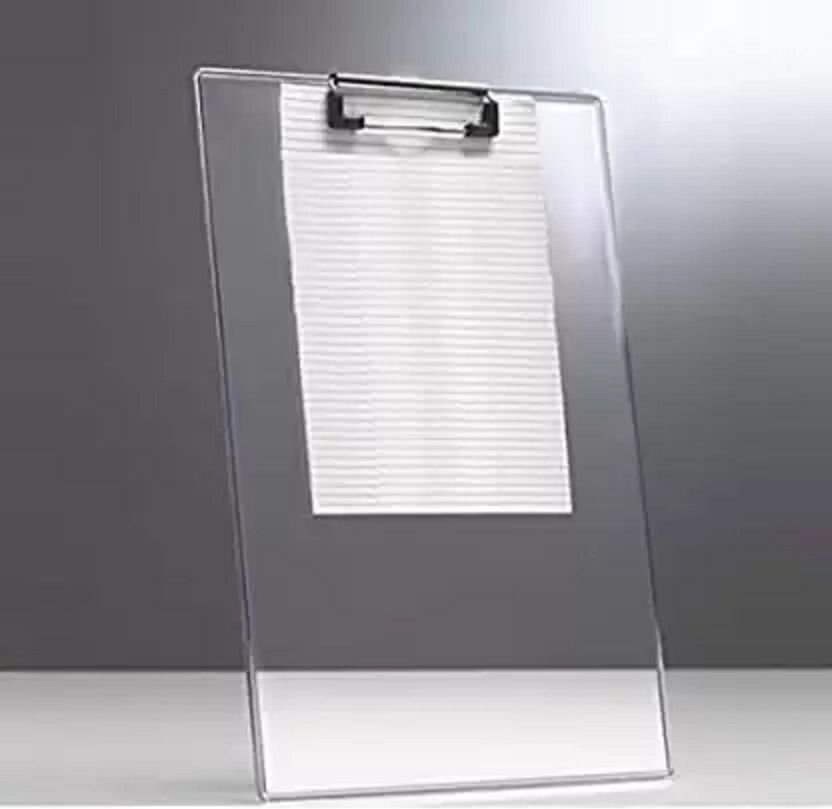 CB03-ACRYLIC EXAM CLIP BOARD FOR A4 PAPER -TRANSPARENT CLEAR