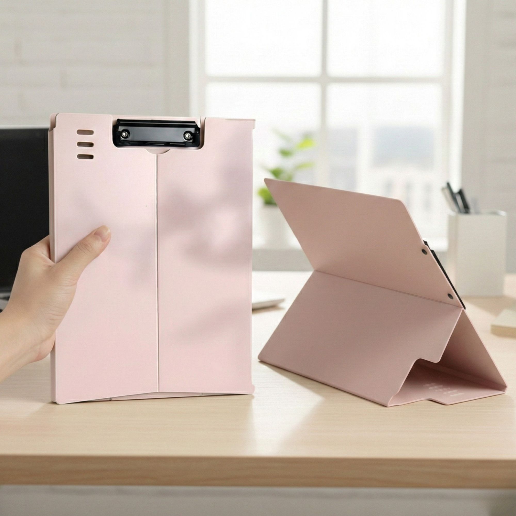 360° Flip A4 Writing Foldable Clipboard with Double Metal Clip for Document-image-41