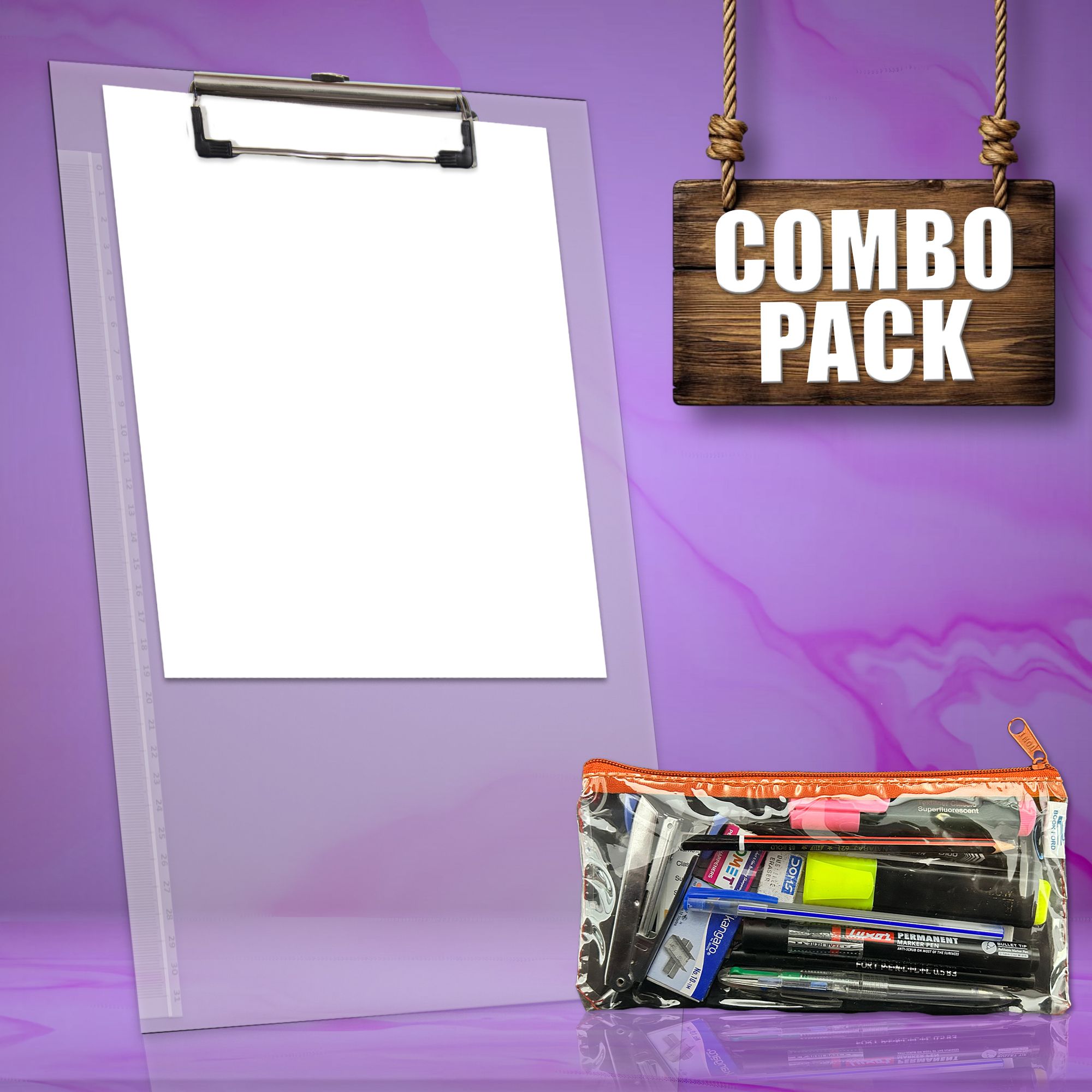 Interesting Examination Combo Pack Set of 2 for kids-TP Clipboard &TP Zipper bag
