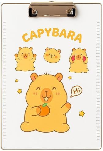 Transparent Exam Pad, Clipboard - Cute Capybara Design Writing Pad