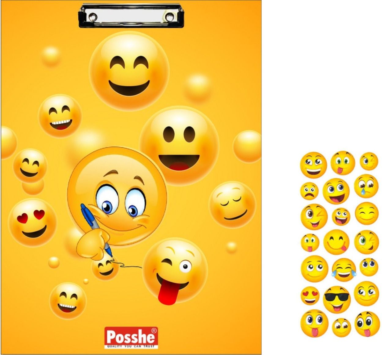 Smily Exam pad with Smily fancy Stiker Combo Pack for Unisex Kids