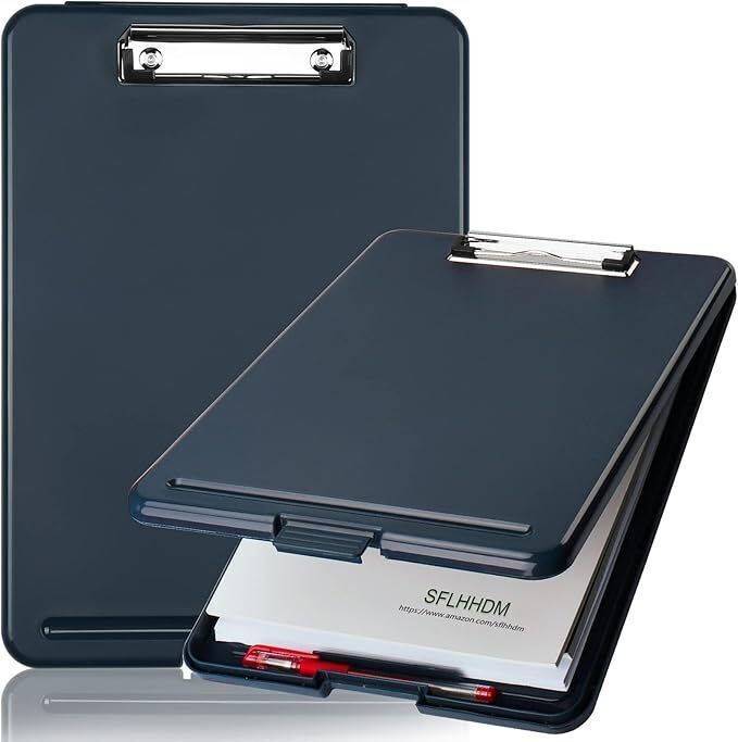 aquatide A4 Clipboard with Storage Box, Pen Holder & Strong Clip – Durable File Folder-picture-23