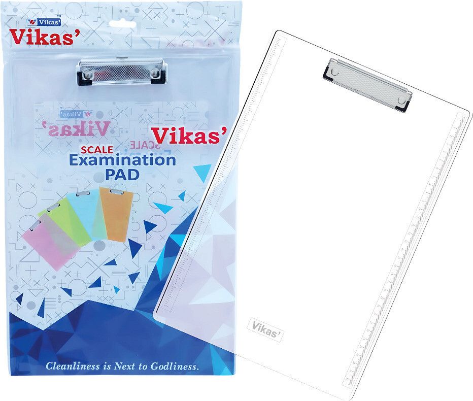 vikas Transparent Breakable Exam Board 9.5 x 14 Inch Clipboard for Kids/Students-picture-1
