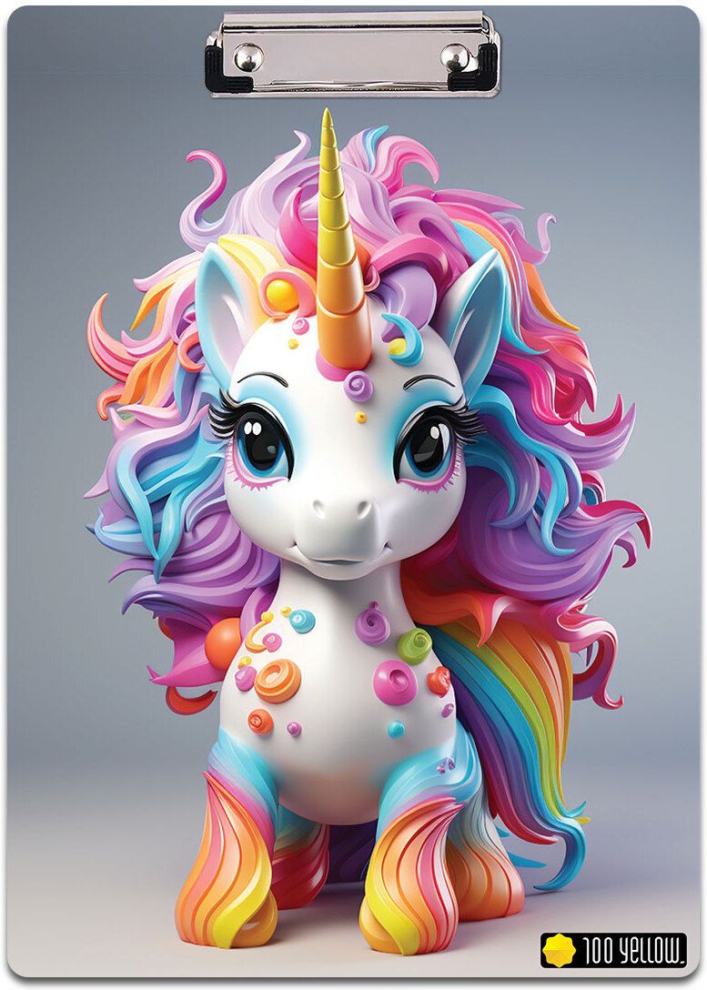 100yellow Sparkling Wonders: Unicorn Theme Writing Pad Clipboard |-picture-12