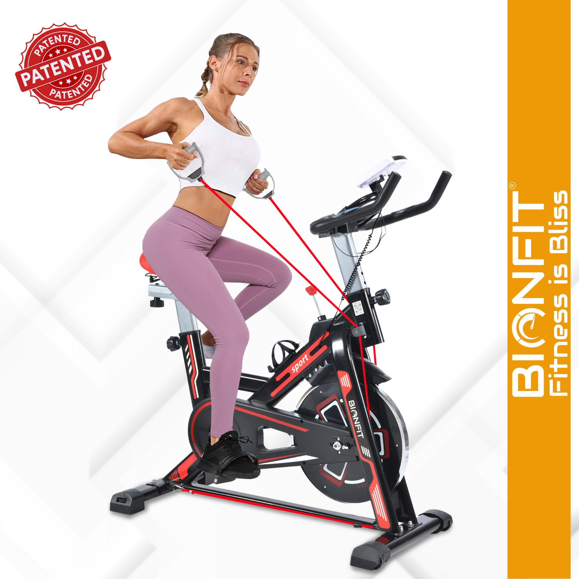 BNF-01 Pro Spin with 6 Kg Flywheel with Friction Resistance Spinner Exercise Bike-image-23
