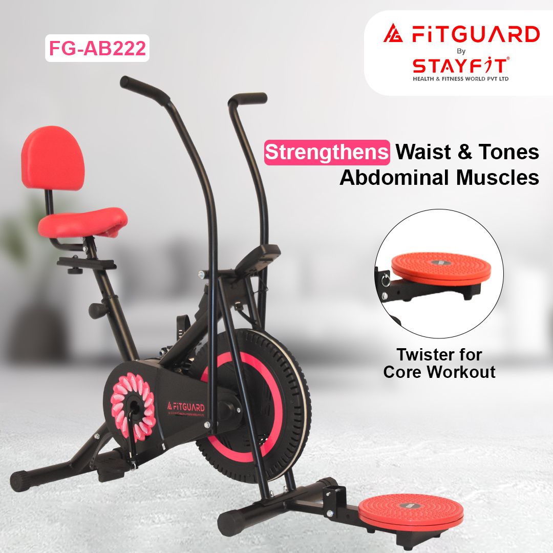 FG-AB 222 By STAYFIT Home-Use Dual Cycle Trainer Moving Handle Backrest Twister Indoor Cycles Exercise Bike-image-23