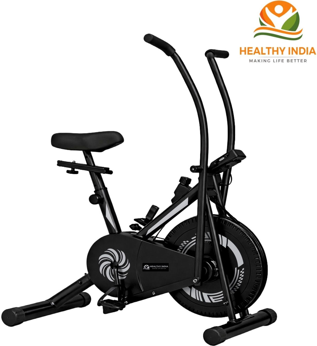 Fitness Exercise Bike Moving Handle 8 Level Resistance Cardio Workout Cycle Dual-Action Stationary Exercise Bike-image-19