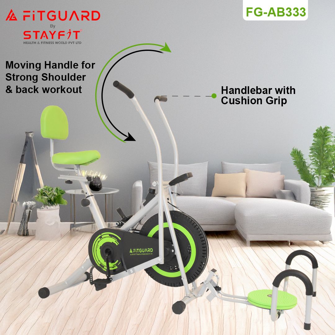 FG AB 333 By STAYFIT Multi Spin Trainer Moving Handle Backrest Twister & Pushup Indoor Cycles Exercise Bike-image-28