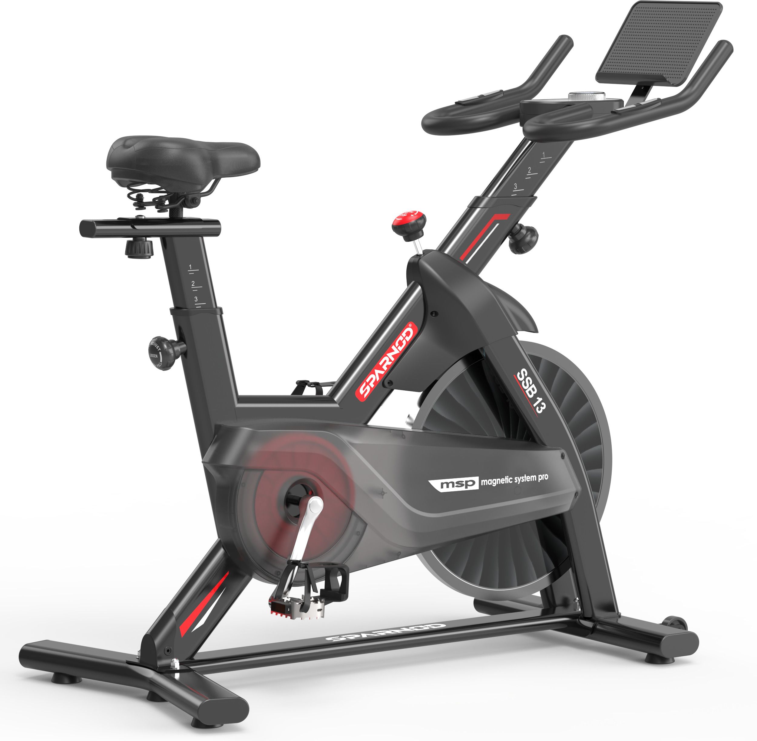 SSB-13 Spin Bike for Home Gym with 6kg Flywheel, Magnetic Resistance & LCD Upright Stationary Exercise Bike-image-40