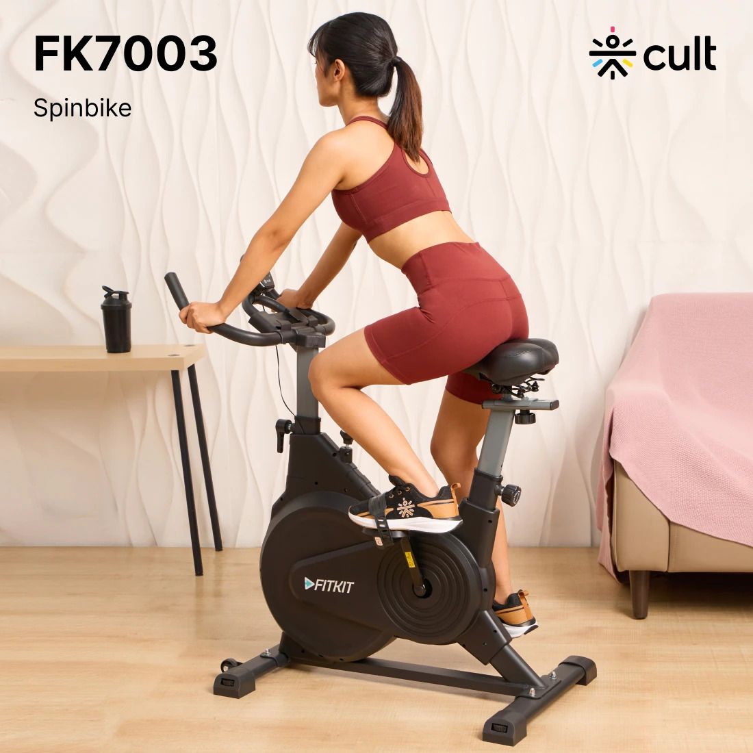 fitkit by Cult FK7003 SpinBike | 8Kg Flywheel | Max Weight: 130kg | Spinner Exercise Bike-picture-39