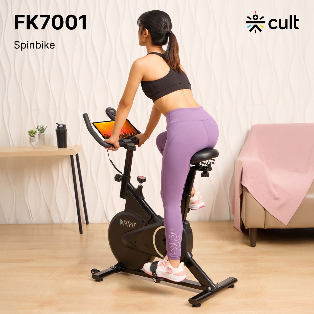 fitkit by Cult FK7001 Spin Bike | 6Kg Flywheel | LED Screen | Max Weight: 110kg | Spinner Exercise Bike-picture-25
