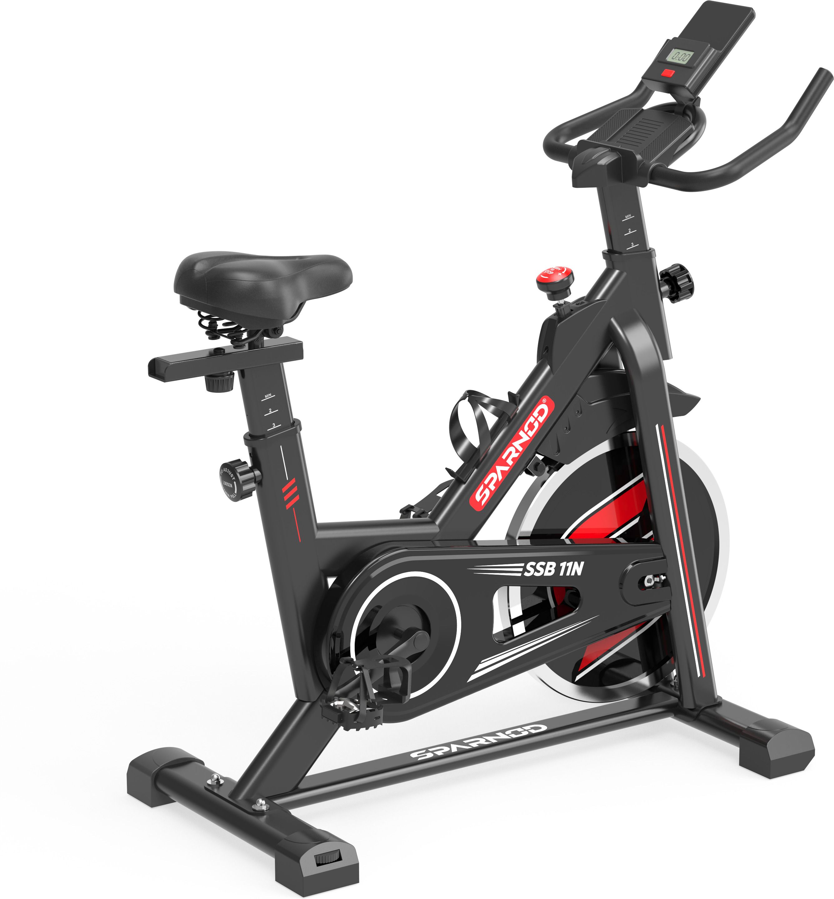 SSB-11N Spin Bike for Home Gym with 6kg Flywheel, Adjustable Seat & LCD Upright Stationary Exercise Bike-image-39