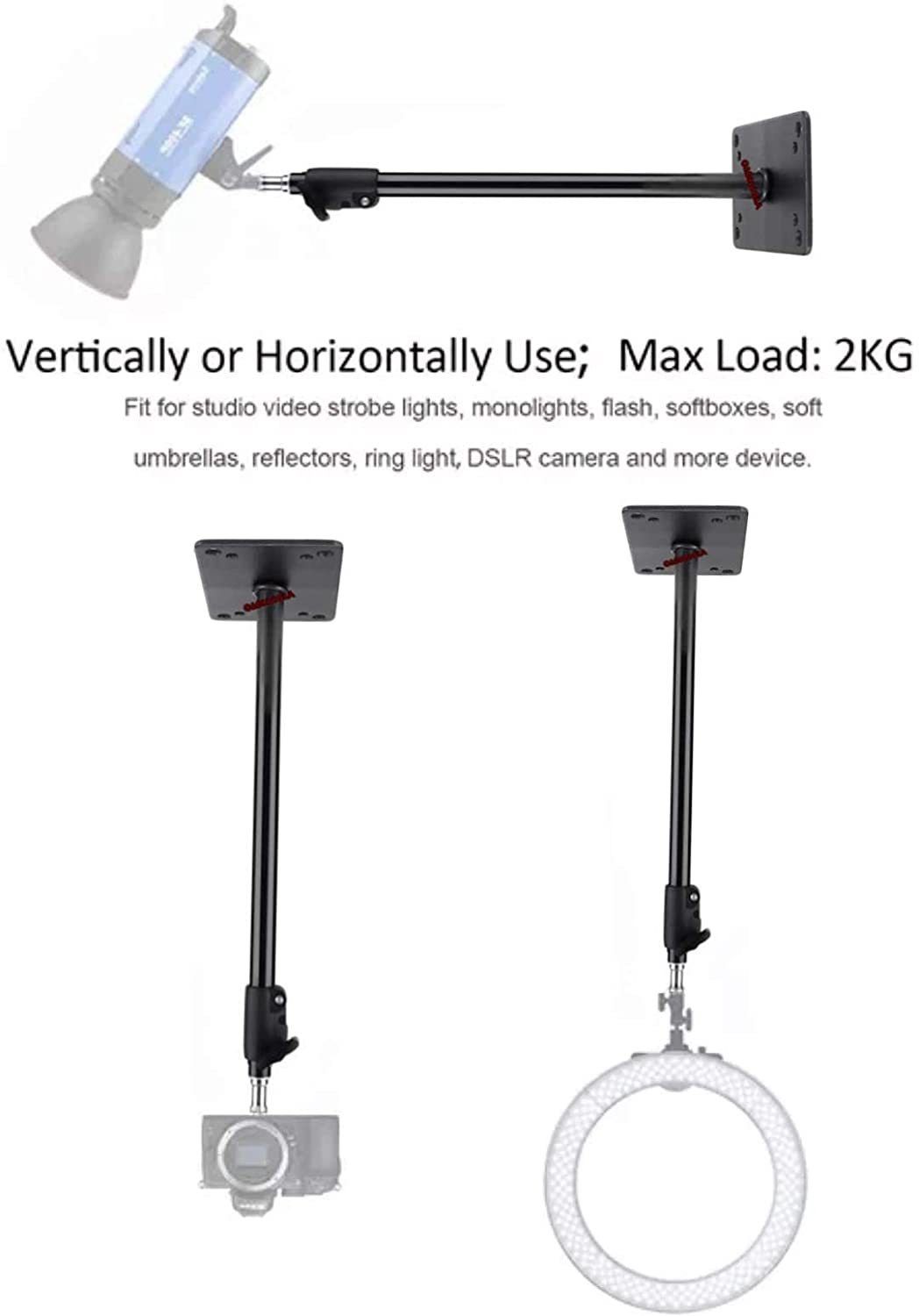 VTS Photography Photo Studio Extension Rod Stick Pole Arm for Short Boom Light Stand Adjustable Macro Extension Tube-image-47
