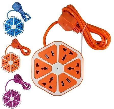fgjsfgd Power Sockets Extension with 4 USB Ports and 6 ft Power Cord Multi Color Adjustable Macro Extension Tube-image-27