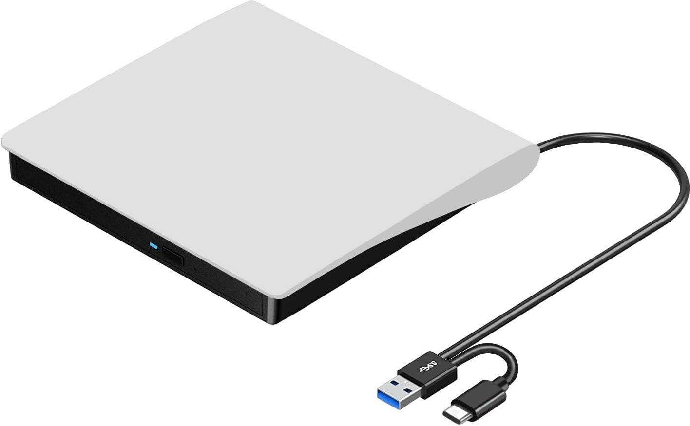 ELECTRO WOLF USB 3.0 USB-C Portable External CD DVD+/-RW Disk Drive Burner CD-ROM Reader External DVD Writer-image-7
