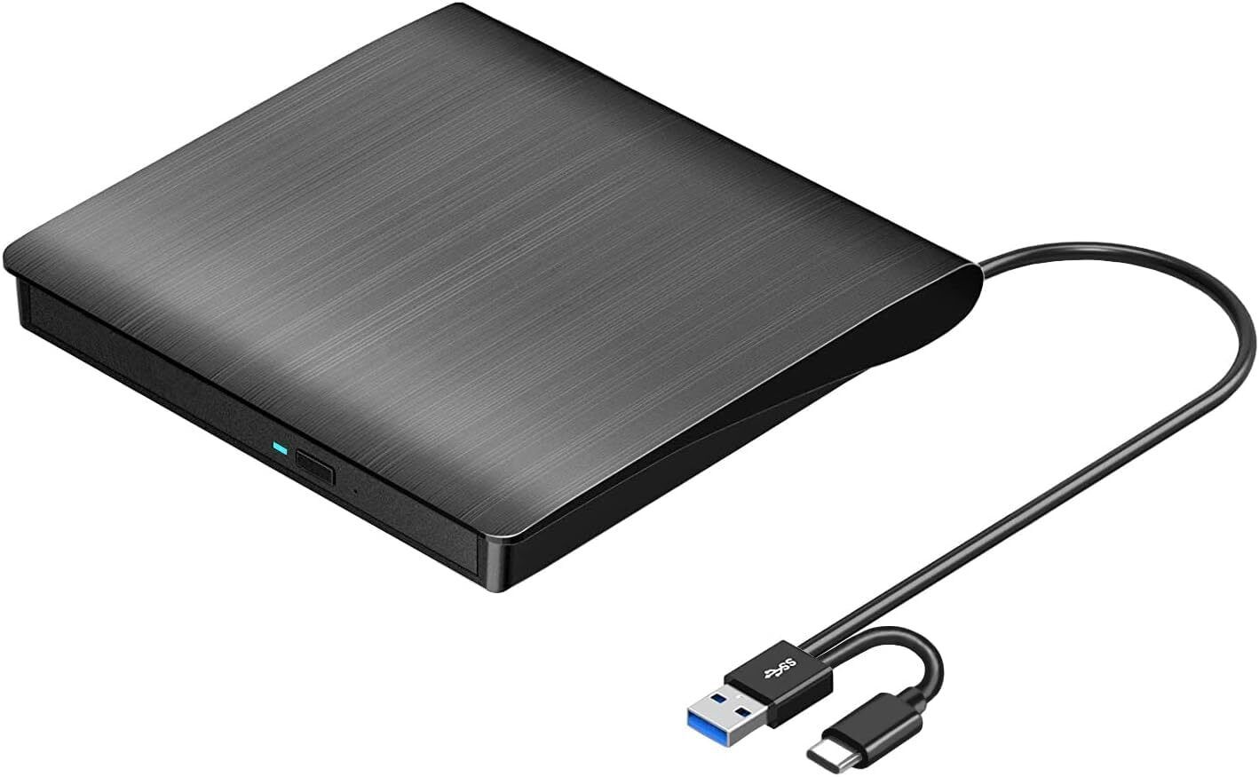 WEFLY External DVD Drive USB 3.0 Type-C USB-C Portable CD DVD External DVD Writer