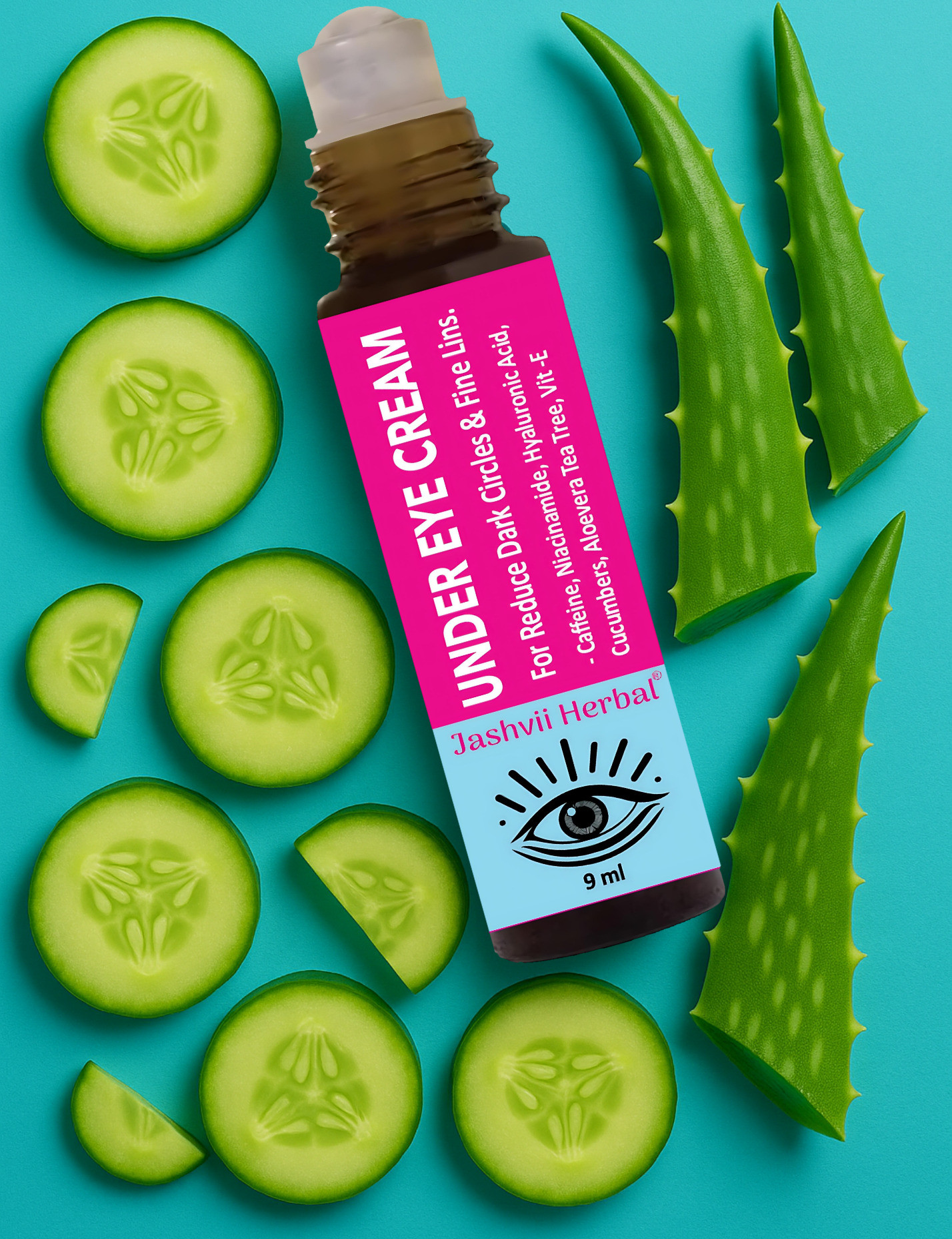 jashvii herbal Under Eye Cream For Reduce Dark Circles, Wrinkles With Cucumber image 1