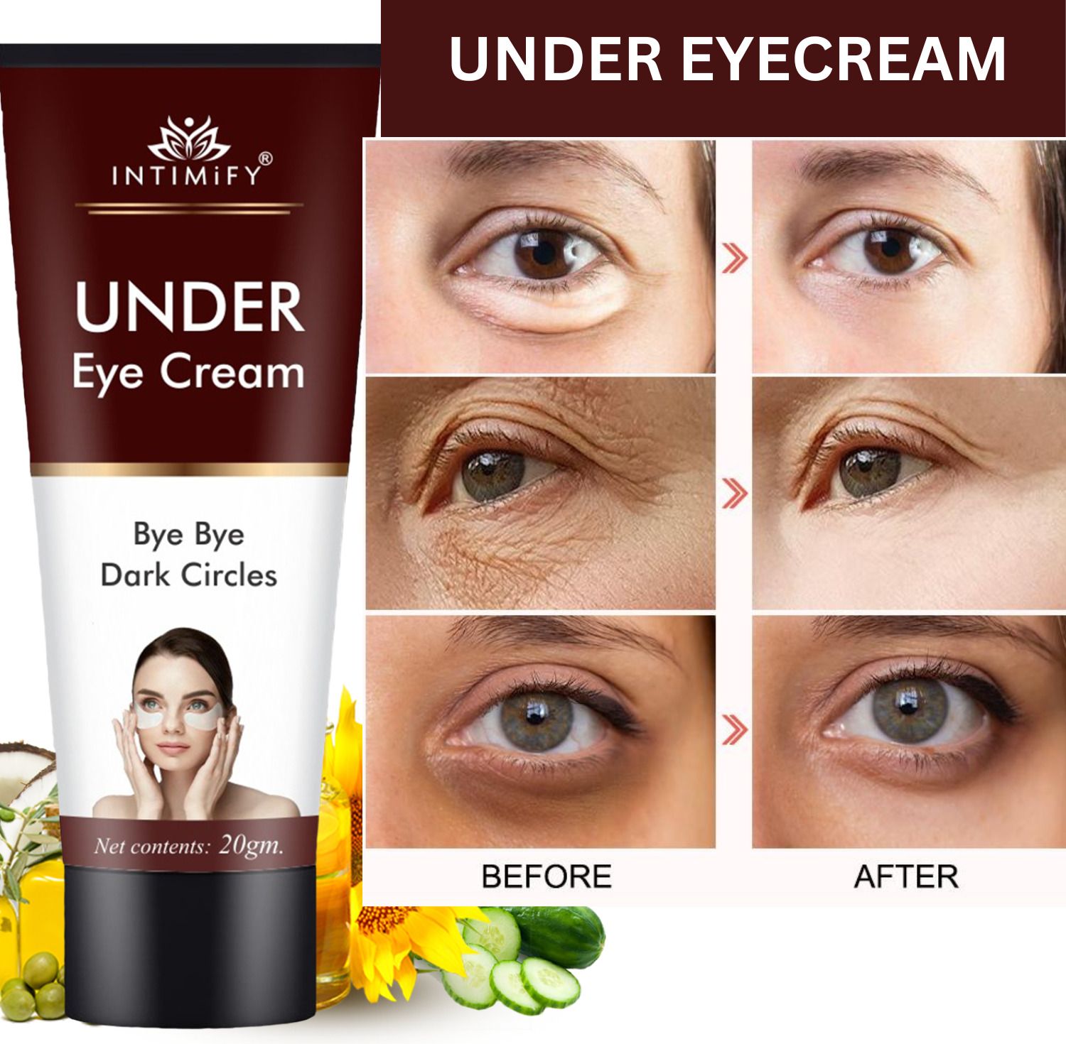 intimify Dark Circle Remover Cream, Reduce Wrinkles, Puffiness, Fine Lines and Eye Bags-picture-4