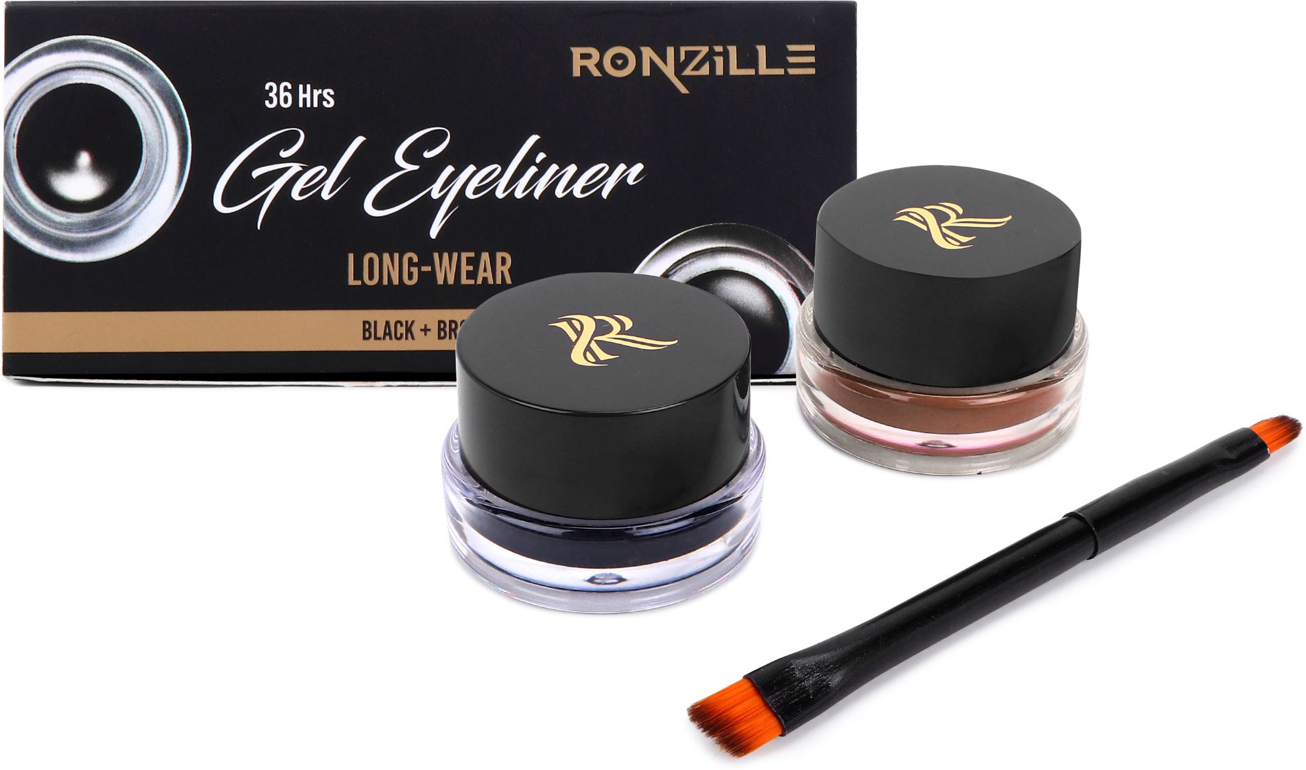Gel Kajal Eyeliner Black Brown Smudegproof with brush 6 g-image-32