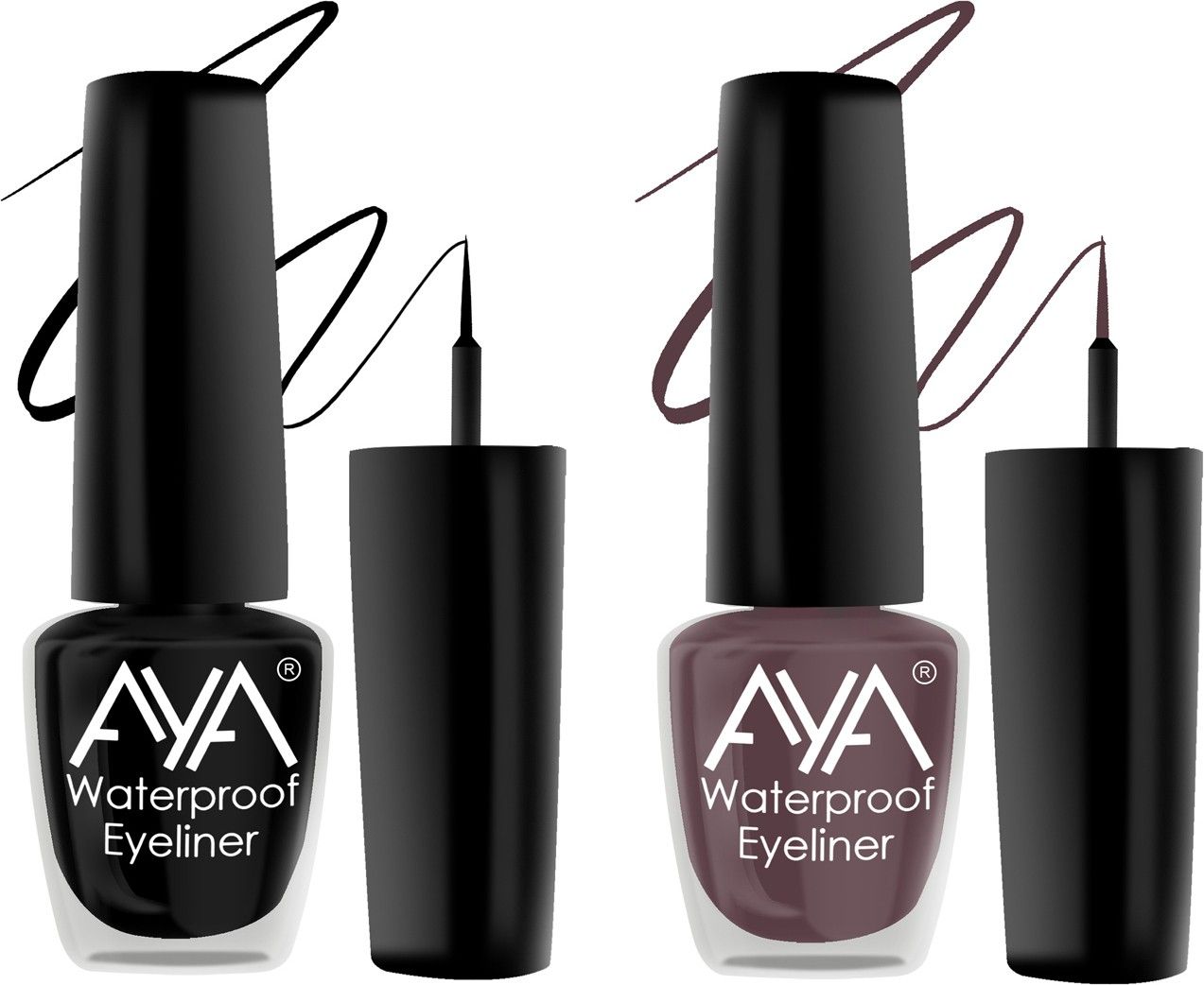 aya 24 Hrs Long Lasting & Waterproof Eyeliner, Set of 2, (Black and Brown) 10 ml-picture-0