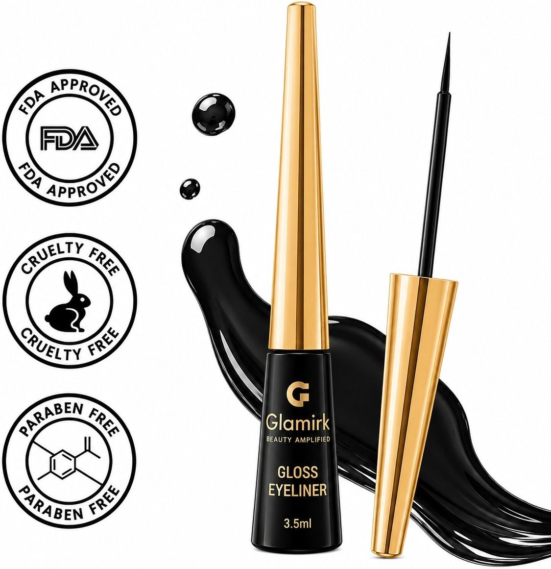 Matte Eyeliner Black 3.5ml Waterproof, Smudge Proof,Long Lasting Liquid Eyeliner 3.5 ml-image-38
