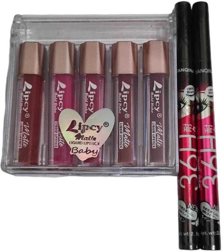 The Red Matte Lipstick 5 Pieces And 2 Pieces 36H eyeliner 60 ml-image-19