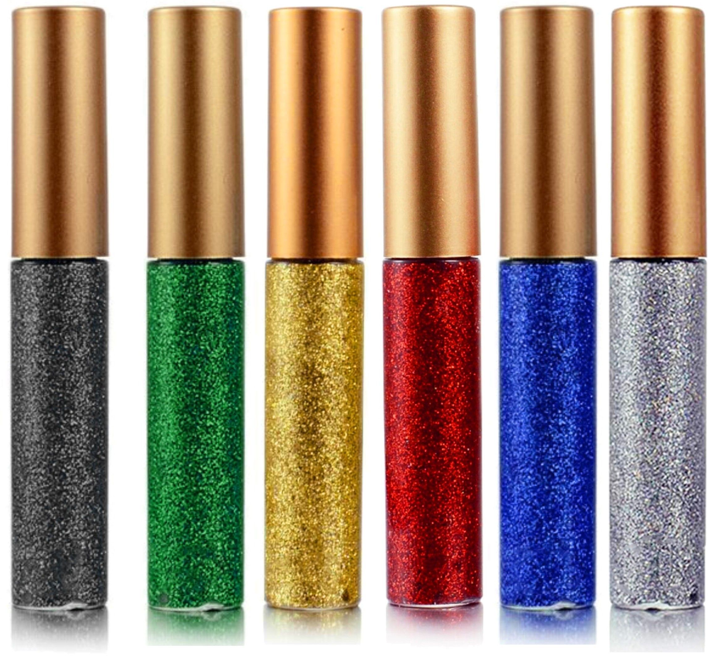 Glitter Eye Liner (Pack of 6)12ml (Blue, Silver, Gold, Green, Red, black)11.063 11.063 ml-image-38