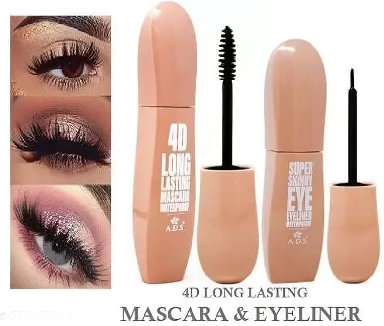 Long Lasting Waterproof 4D Eyeliner & 4D Mascara 18 ml pack of 2 18 ml