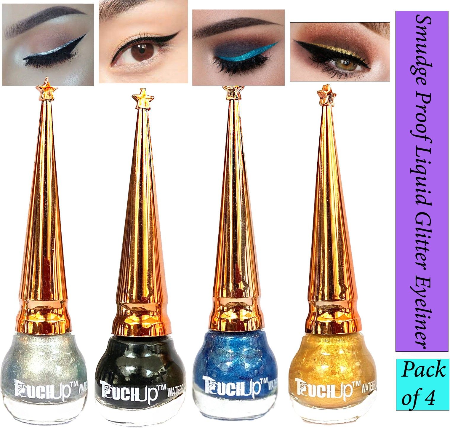 Smudge Proof Liquid Glitter Eyeliner Set of 4, 20 ml-image-20