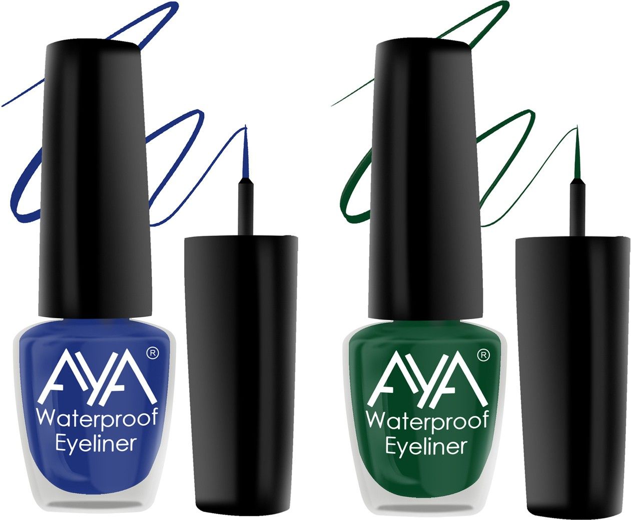 aya 24 Hrs Long Lasting & Waterproof Eyeliner, Set of 2, (Blue and Green) 10 ml-picture-19