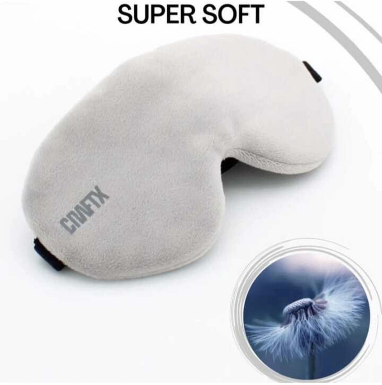 craftX3D Sleeping Eyemask With Earplugs, 100% Darkness,Super-Soft ( GREY )-image-26