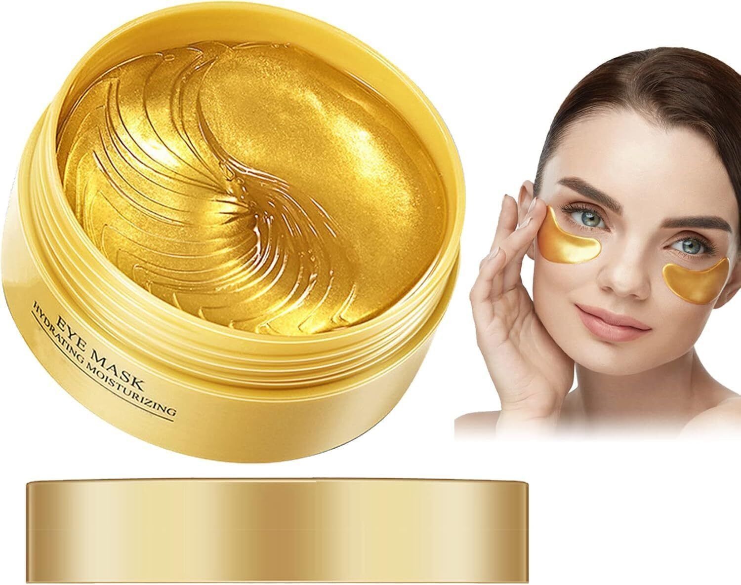 kvvtrades 24k Gold Under Eye Patches for Dark Circles Puffy Eyes with Collagen -60 Pcs-picture-9