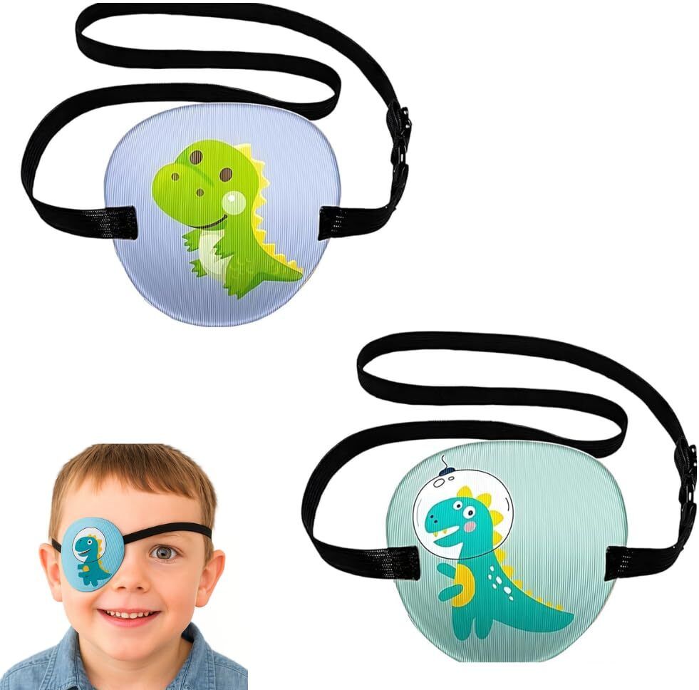 Adjustable Kids Eye Patch for Lazy Eye | Cartoon Dinosaur Amblyopia Eye Cover-image-28